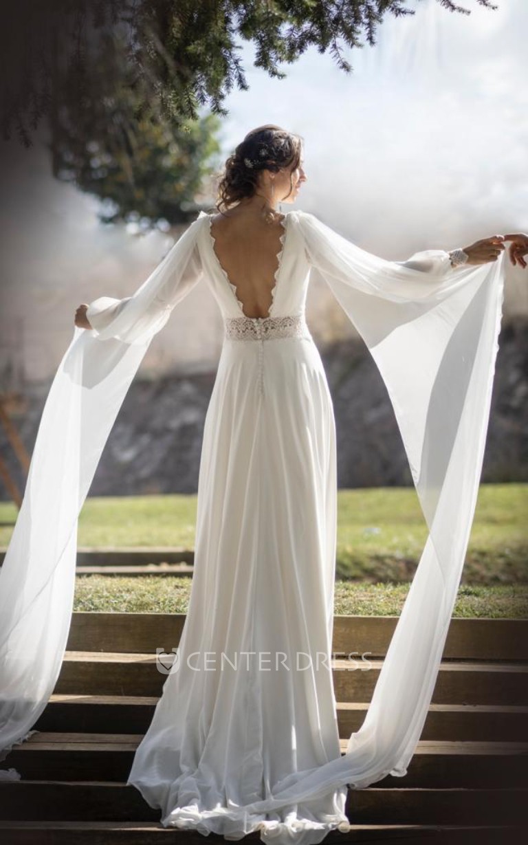 Poet sleeve wedding dress hotsell