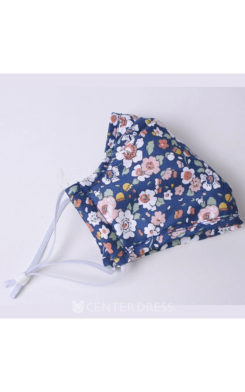 Non-medicial Reusable Floral Printed Cotton Face Mask In 3 Colors