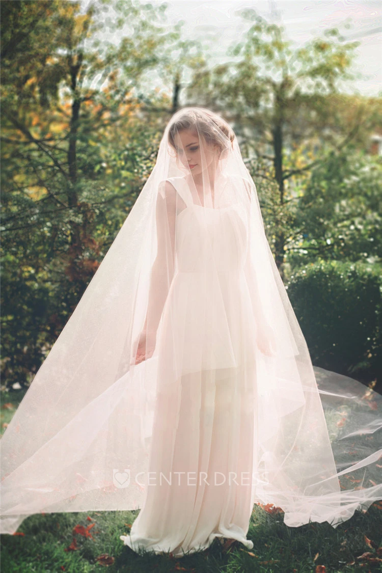 New Simple Widened Long White Soft Tulle Bridal Veil 
