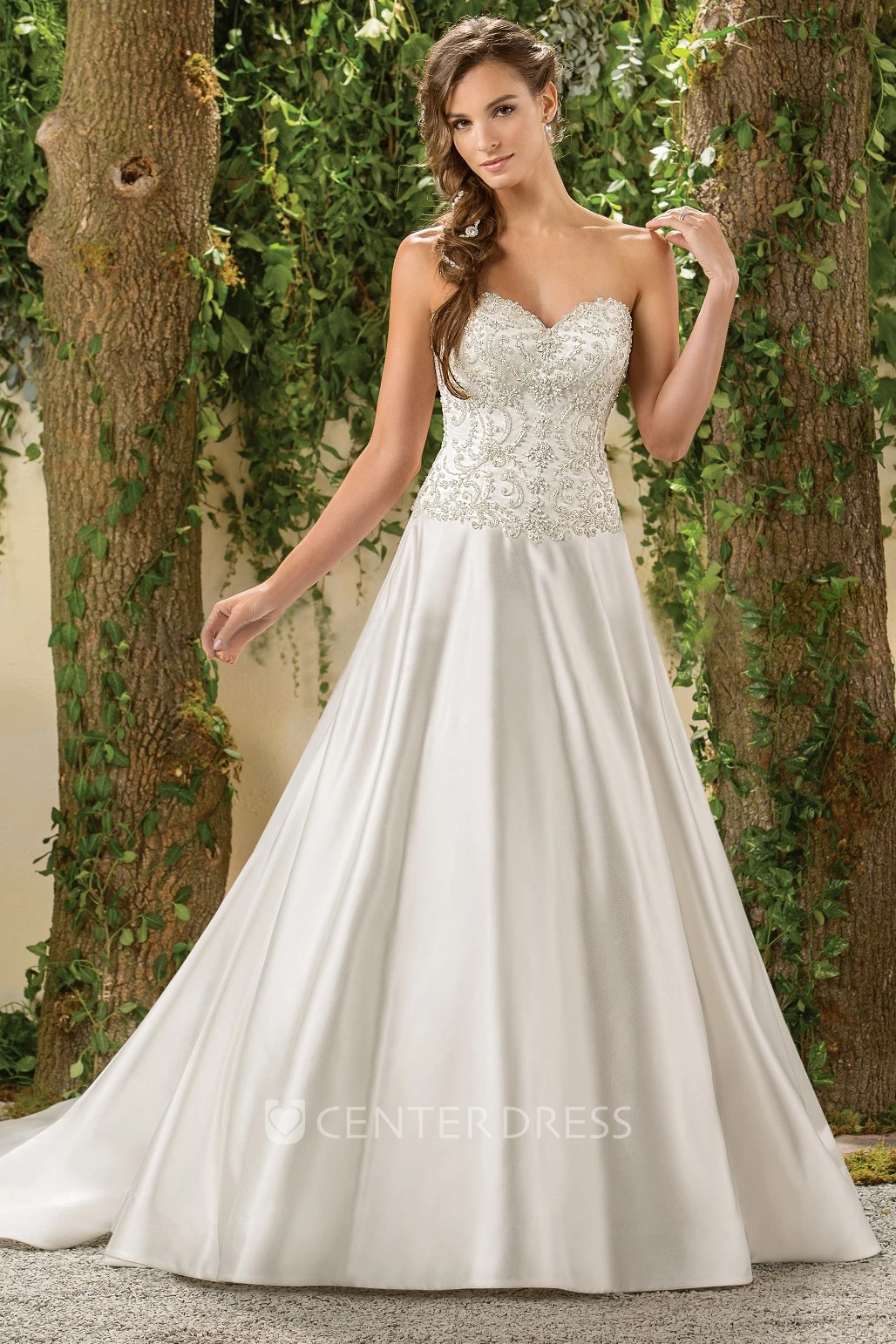 Sweetheart A-Line Taffeta Gown With Crystal Bodice
