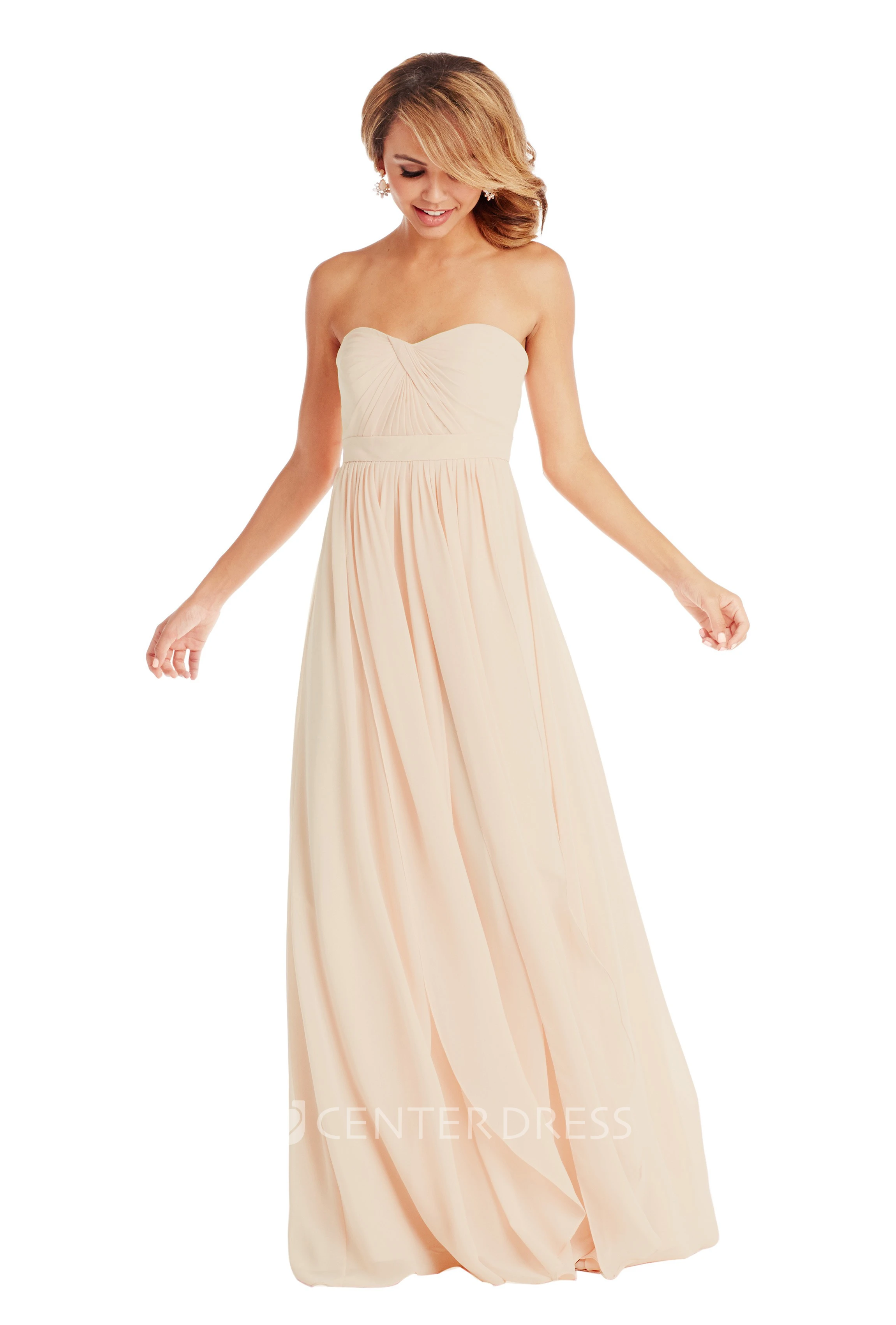 Sleeveless Sweetheart Ruched Chiffon Muti-Color Convertible Bridesmaid Dress With Pleats