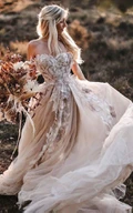 Ethereal Tulle A-Line Wedding Dress with Appliques