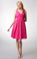 Chic V-neck Short Bridesmaid Dress