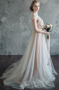 Chiffon&Tulle&Lace Dress With Beading&Appliques