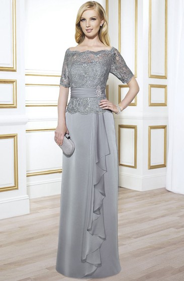 silver grey mother of the bride dress