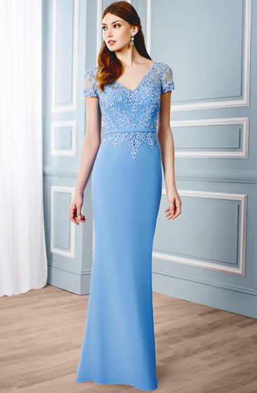 baby blue mother of bride dress