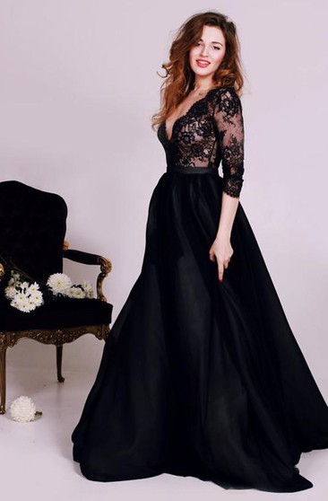 black long gown outfit
