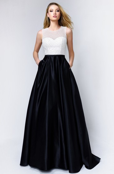 prom dresses black and white
