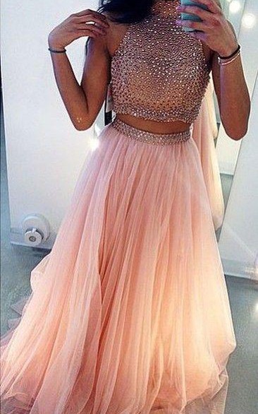 2 piece rose shop gold prom dress