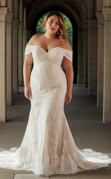 2023 Plus Size Mermaid Chiffon Lace Wedding Dress Sleeveless Romantic