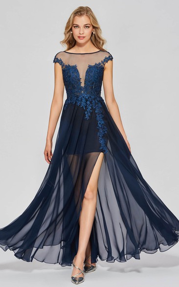 Navy blue cheap prom dresses 2018