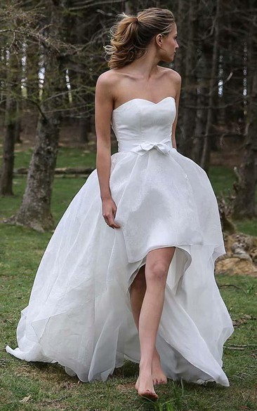 A Line Sweetheart Chiffon Backless Zipper Wedding Gown