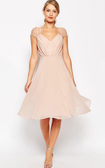 Peach tea length on sale dress