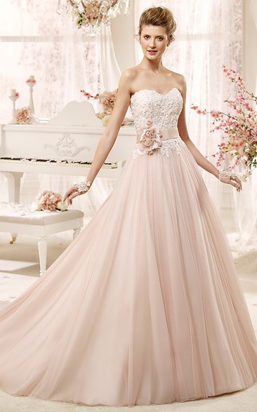 Coral pink sales wedding dress