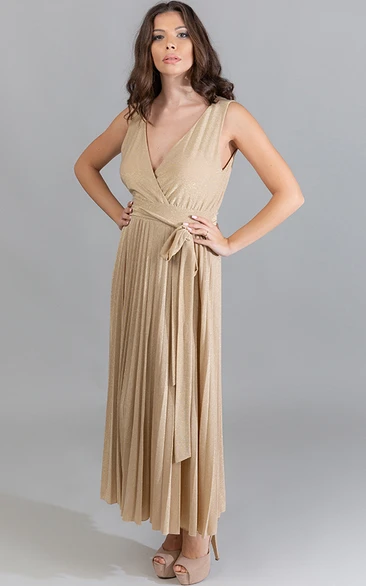 Simple Jersey Sleeveless Knee-length A Line Cocktail Dress with Ruching