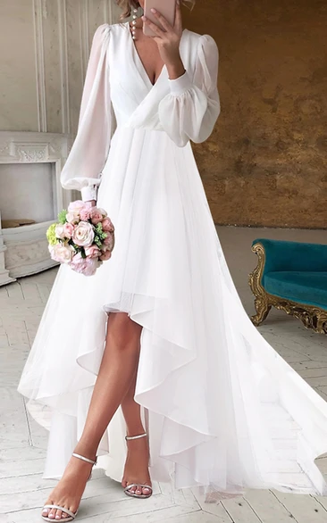 High Low Wedding Dresses with Cowboy Boots