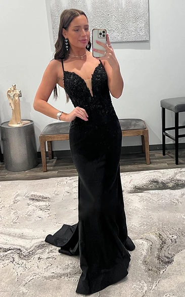 Long black store formal dresses