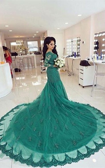 Lime Green Prom Dresses 2018 Long Sleeve