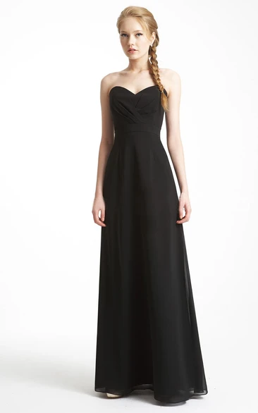 Sweetheart A-Line Floor-Length Bridesmaid Dress With Ruching