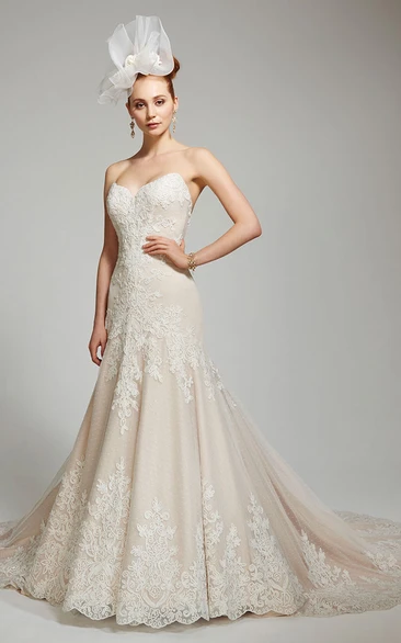 Mermaid Sweetheart Lace Wedding Dress With Backless Design