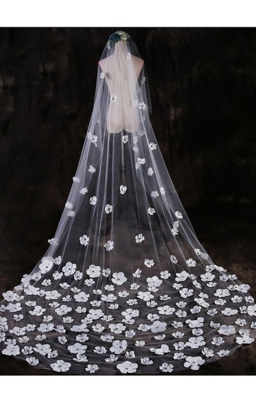 Beautiful Fairy Petals Wedding Veil 3 Meters Long Veil