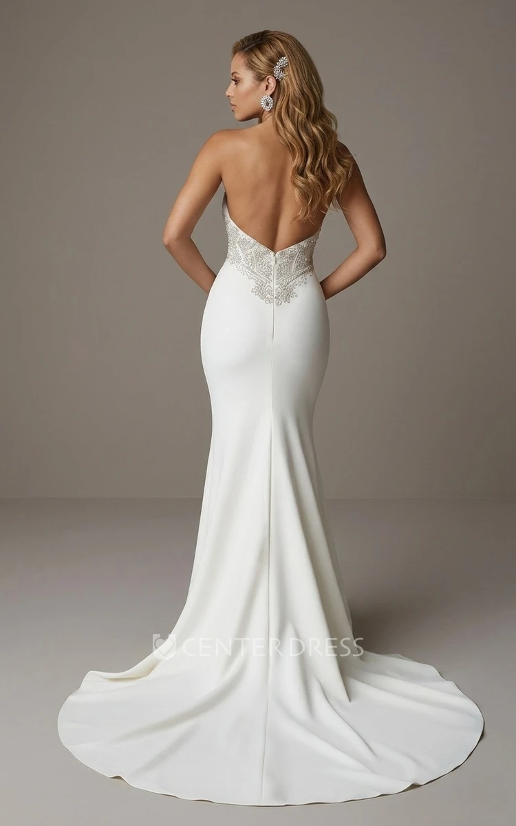 Modern Sexy Mermaid Satin Spring Wedding Dress Split Front Sweetheart Garden Beach 2026