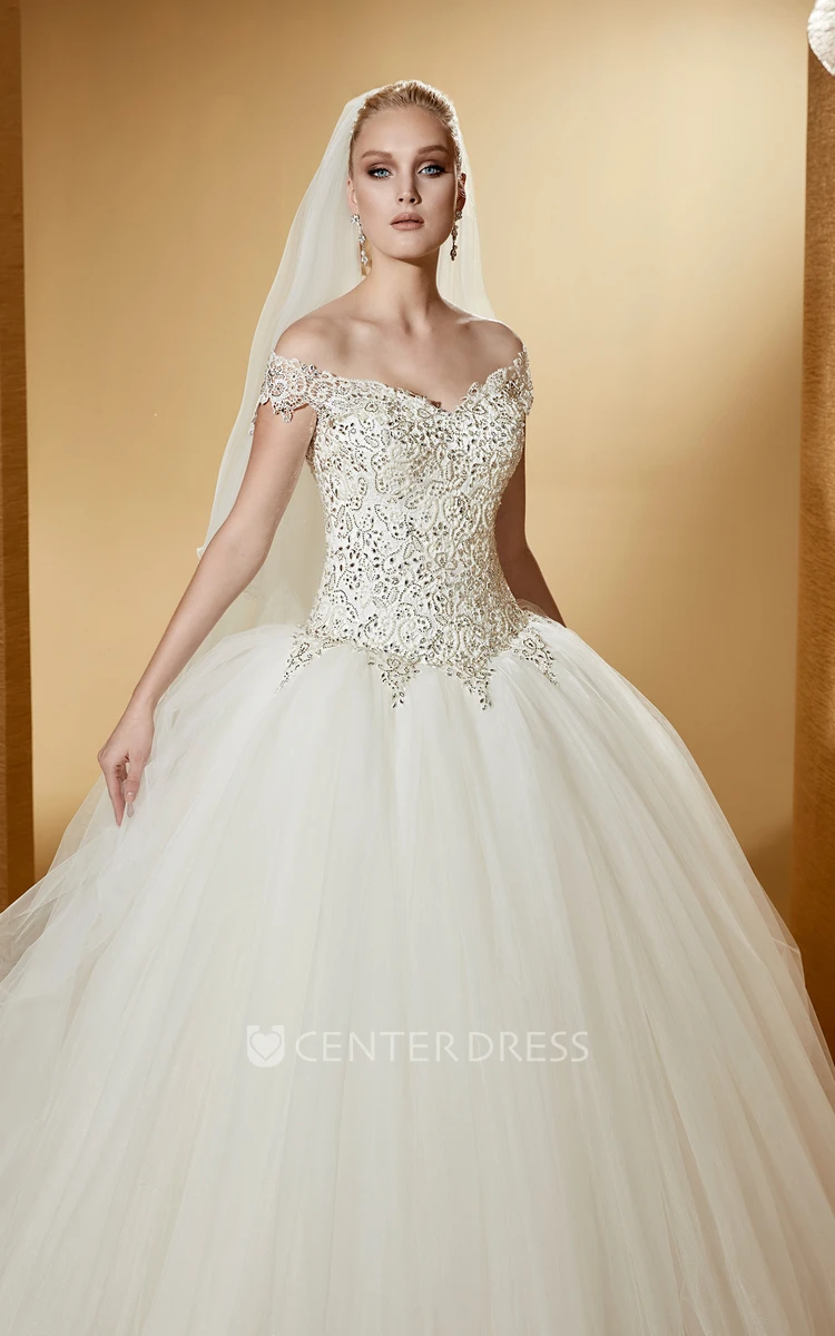 Royal Sweetheart Ball Gown With Beaded Bodice And Lace-Up Back
