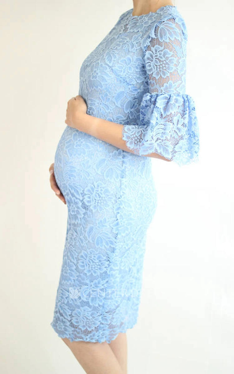 Sheath Knee-length Half Sleeve Empire Maternity Dress