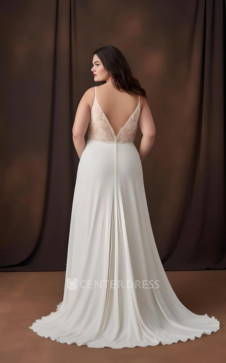 Plus Size Satin Sleeveless Wedding Dress Simple Modern Sweep Train A-Line Style