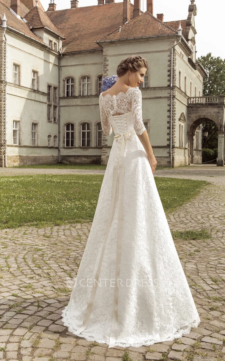 Florence Full Lace Overlay Infinity Convertible Wedding Gown Dress -  UCenter Dress