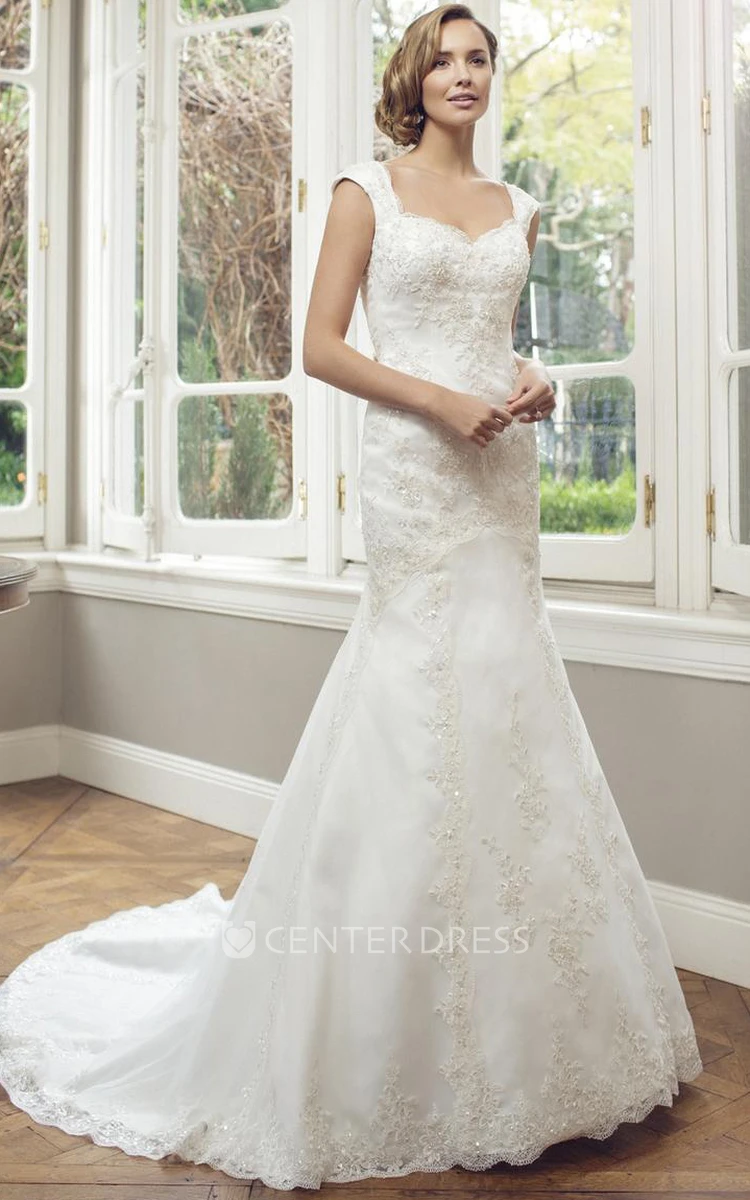 Sheath Sleeveless Square-Neck Lace Wedding Dress With Illusion - UCenter  Dress