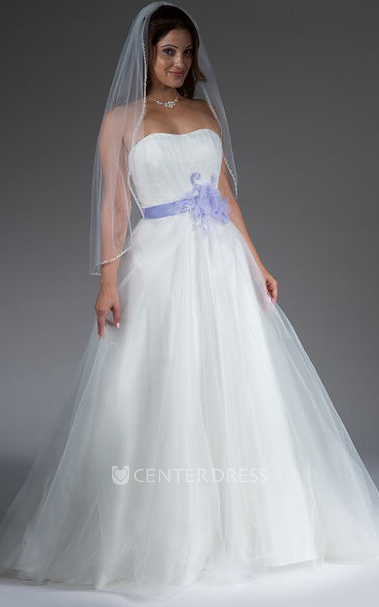 Purple Sash Wedding Dresses