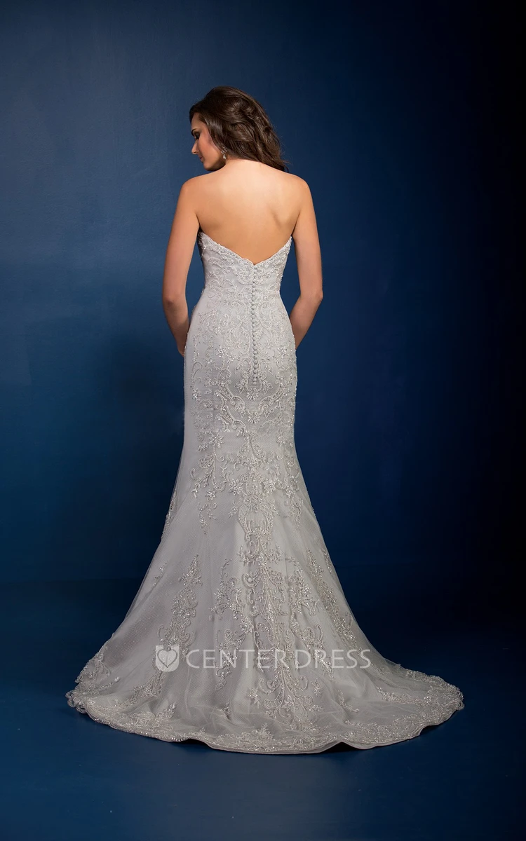 Sweetheart Mermaid Gown With Beadings And Floral Embellishments