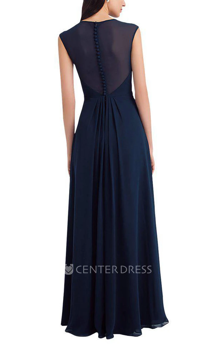 Anne Queen Chiffon Floor-length Bridesmaid Dress