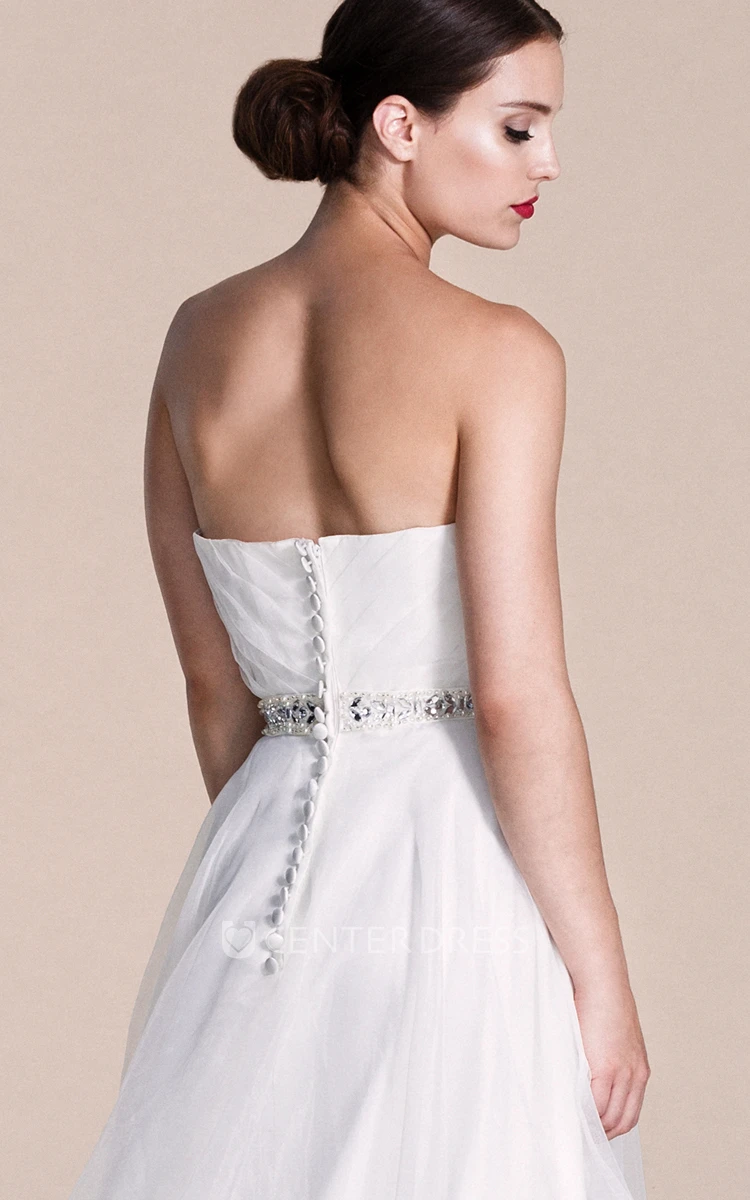 Sweetheart A-line High-low Wedding Dress With Beading