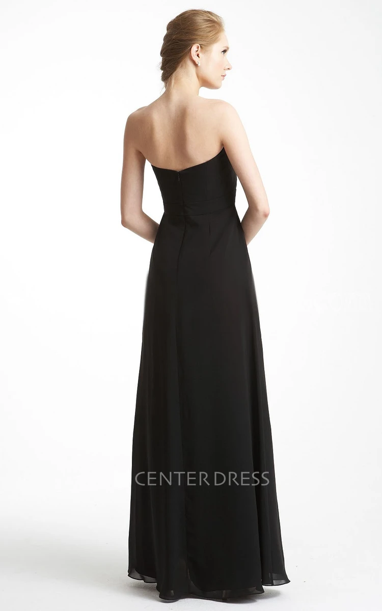 Sweetheart A-Line Floor-Length Bridesmaid Dress With Ruching