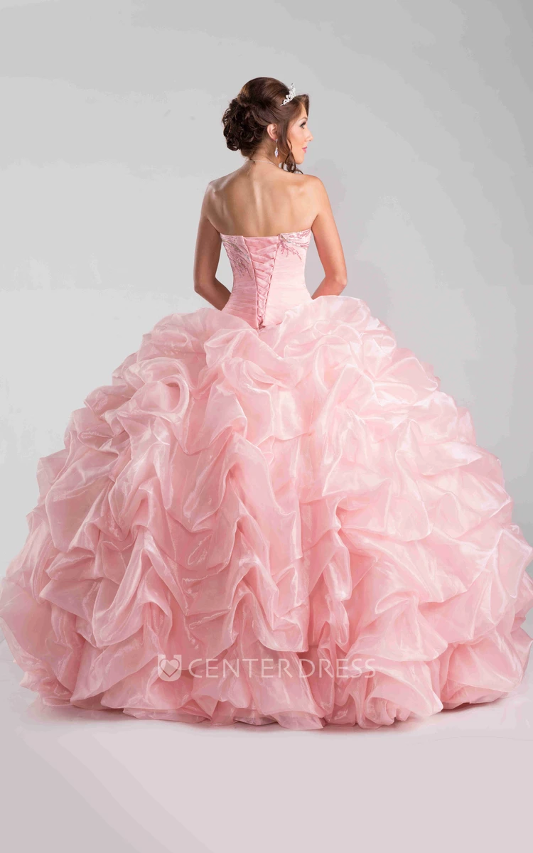 Sweetheart Ball Gown With Picturesque Sequin Detailing And Pick-Ups