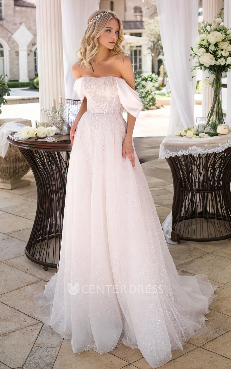 Sweetheart Off The Shoulder Wedding Dresses, A-line Modest Wedding Dresses Sweetheart Off The Shoulder Wedding Dresses, A-line Modest Wedding Dresses