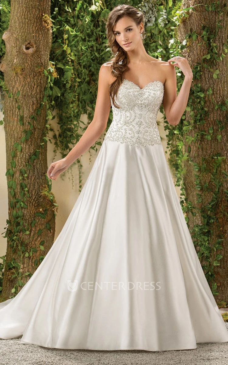 Sweetheart A-Line Taffeta Gown With Crystal Bodice