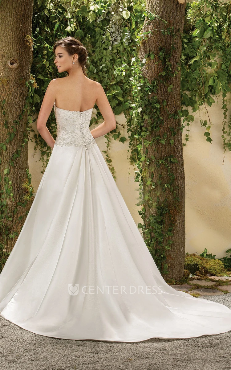 Sweetheart A-Line Taffeta Gown With Crystal Bodice