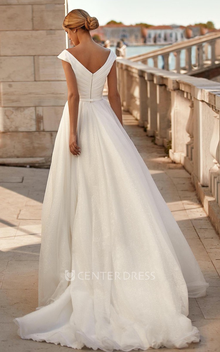 A line bohemian deals wedding dress