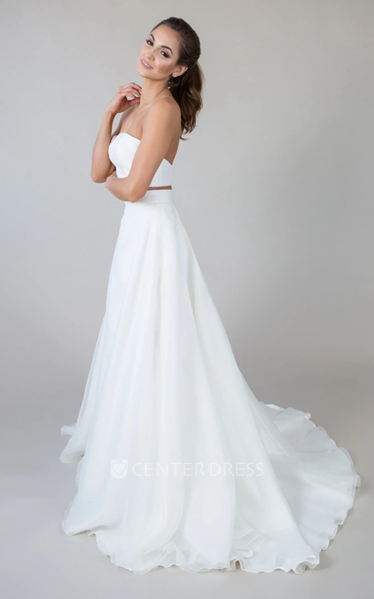 Sweetheart Floor-Length Chiffon Wedding Dress With Zipper