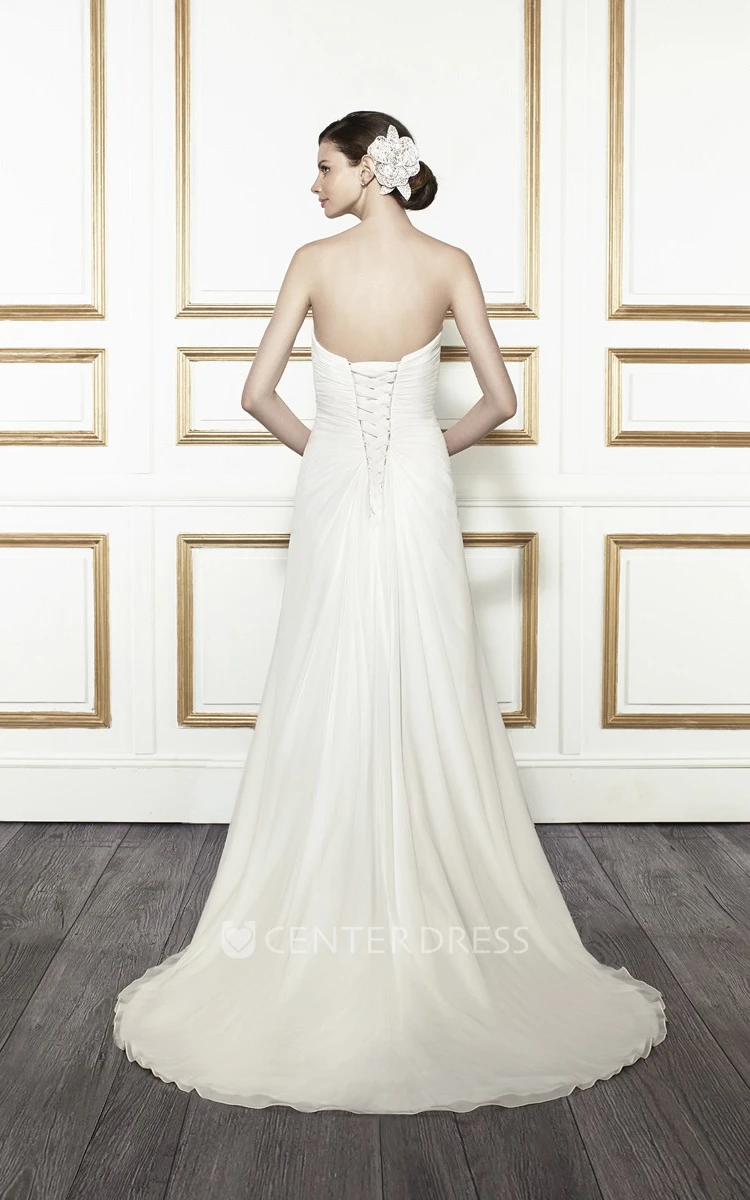 Trumpet Sweetheart Beaded Long Tulle&Satin Wedding Dress With Criss Cross And Corset Back