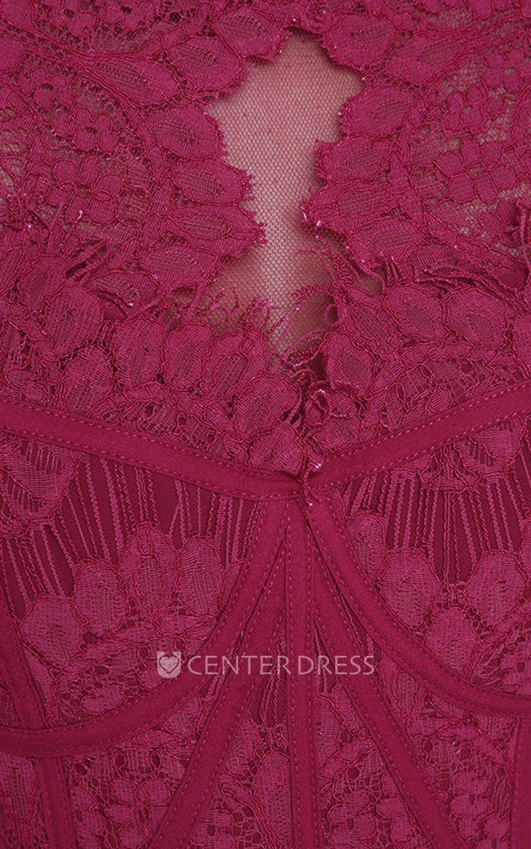 Sleeveless Chiffon Long Noble Dress With Lace Bodice