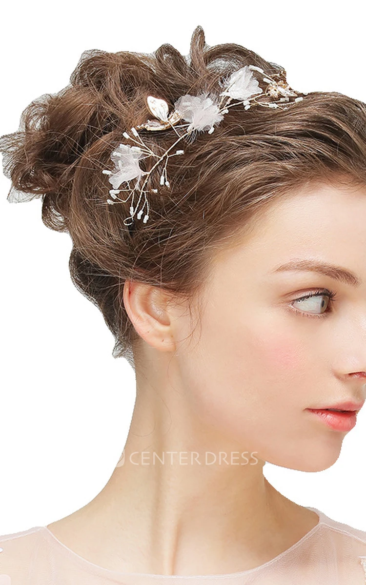 Chic Tulle Alloy Headbands with Flowers and Butterflies