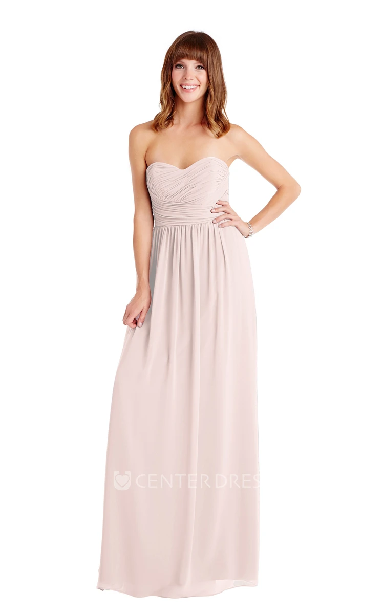 Ruched Sweetheart Sleeveless Chiffon Muti-Color Convertible Bridesmaid Dress