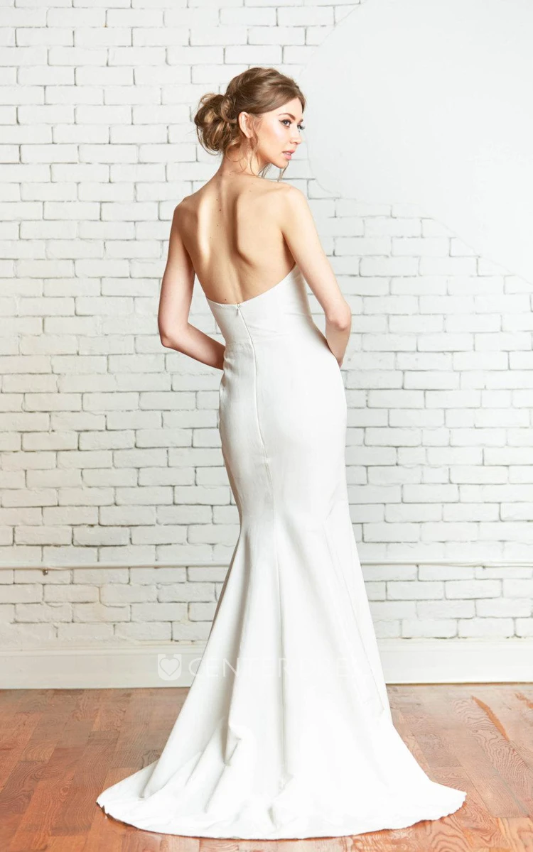 Sweetheart Fit and Flare Simple Style Wedding Dress