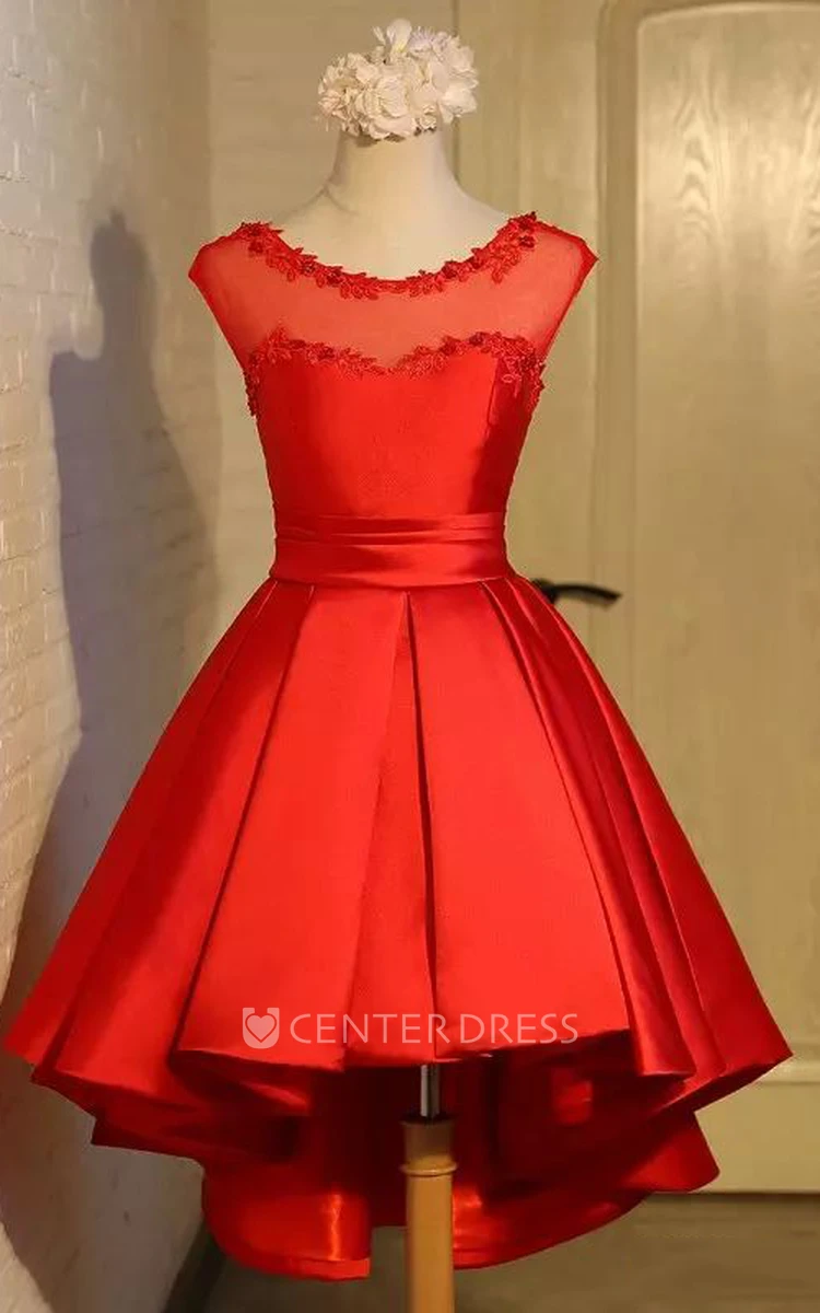 Satin Bateau Short Sleeve Red Beading Mermaid Evening Dress Satin Bateau Short Sleeve Red Beading Mermaid Evening Dress