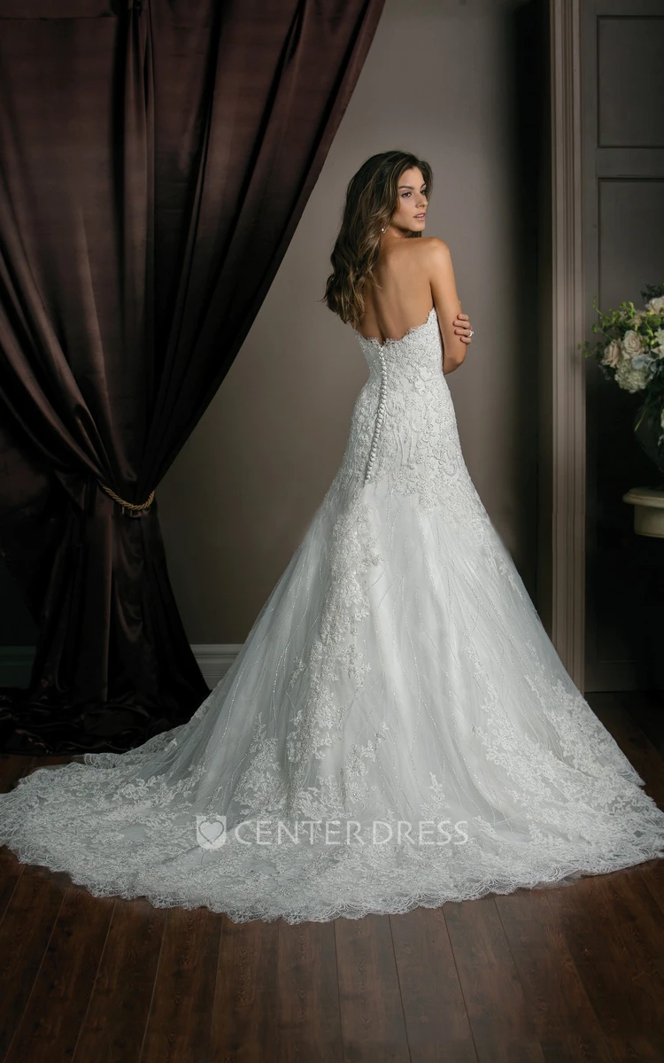 Sweetheart Mermaid Wedding Dress With Appliques And Pleats
