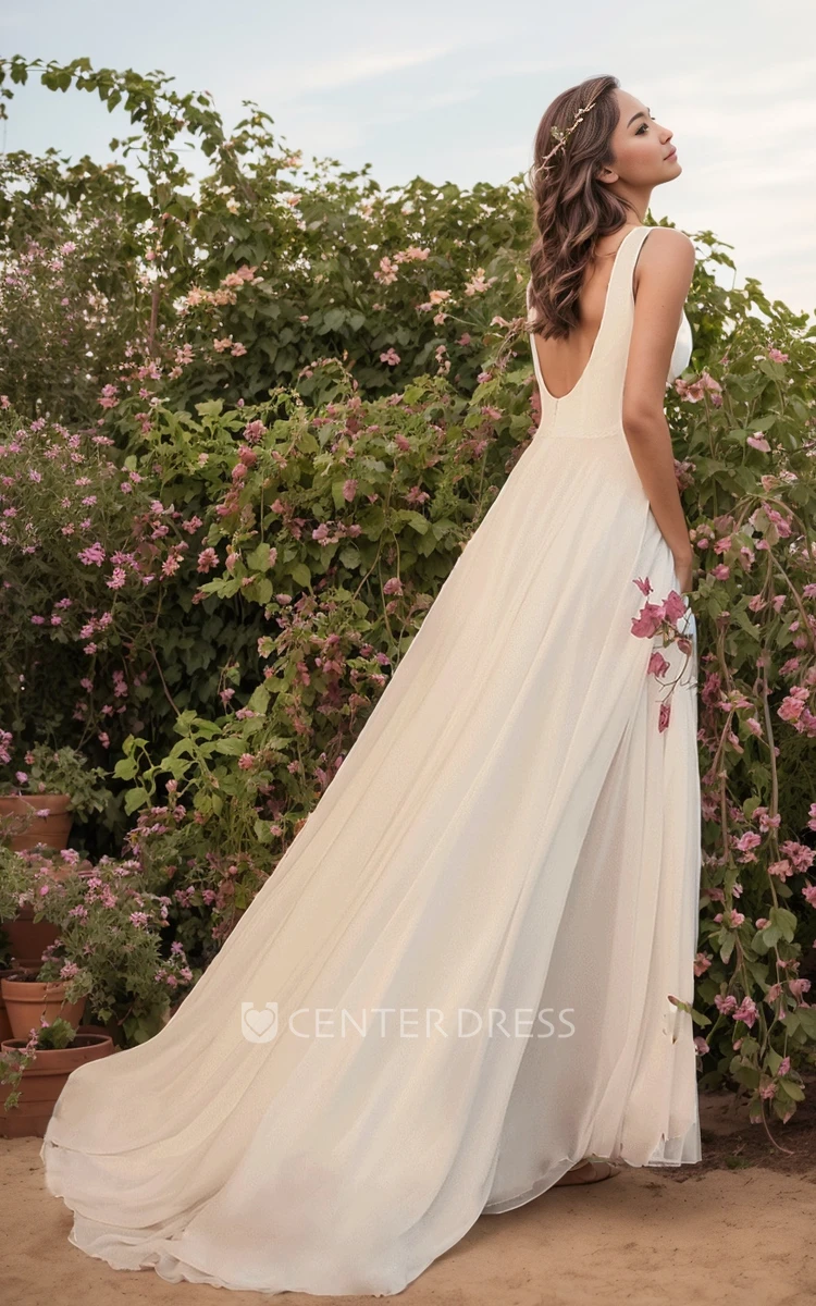 Modest Elegant Modern Satin A-Line Side Slit Lace Sash Wedding Dress Simple Casual Sleeveless Court Train Bridal Gown